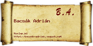 Bacsák Adrián névjegykártya