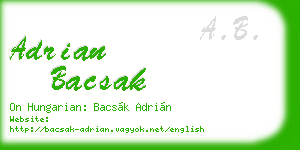 adrian bacsak business card